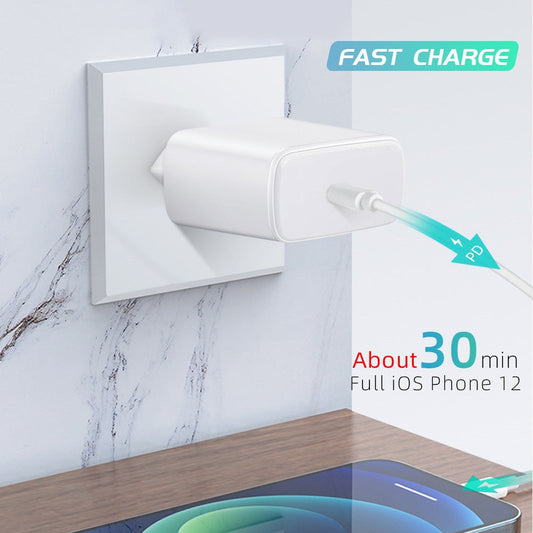 45W USB-C Wall Charger with Fast Charge PD Adapter for iPhone 12/12