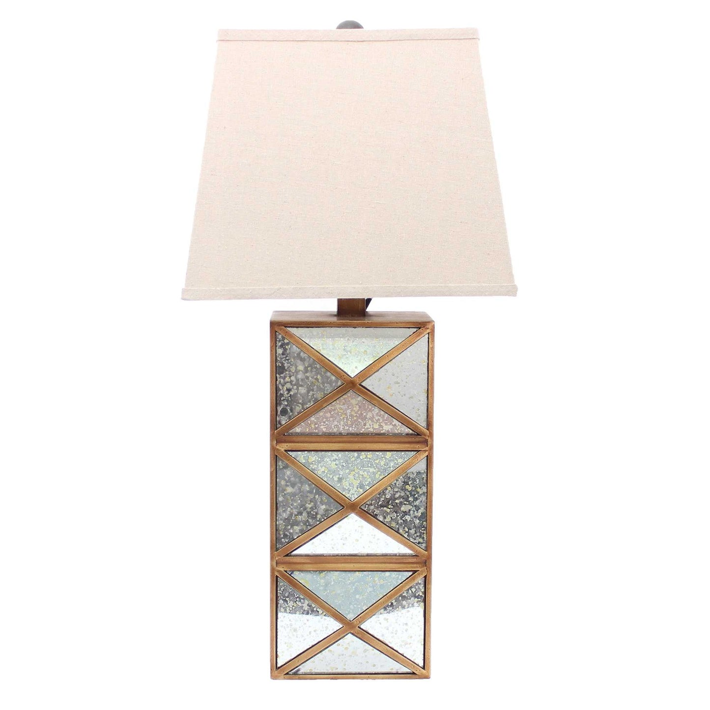 6.25 x 6.75 x 27.5 Gold Modern Illusionary Mirrored Base - Table Lamp