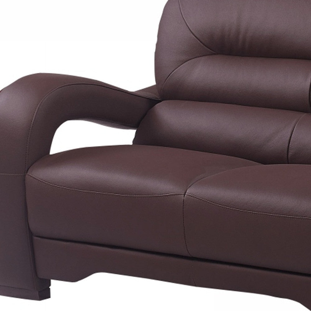 105inches Glamorous Brown Leather Sofa Set