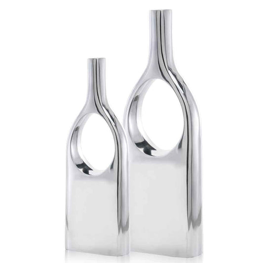 3.5inches x 9inches x 25inches Buffed View Thru Vases Set of 2