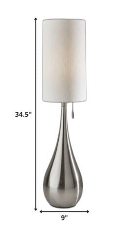 Brushed Steel Metal Teardrop Table Lamp