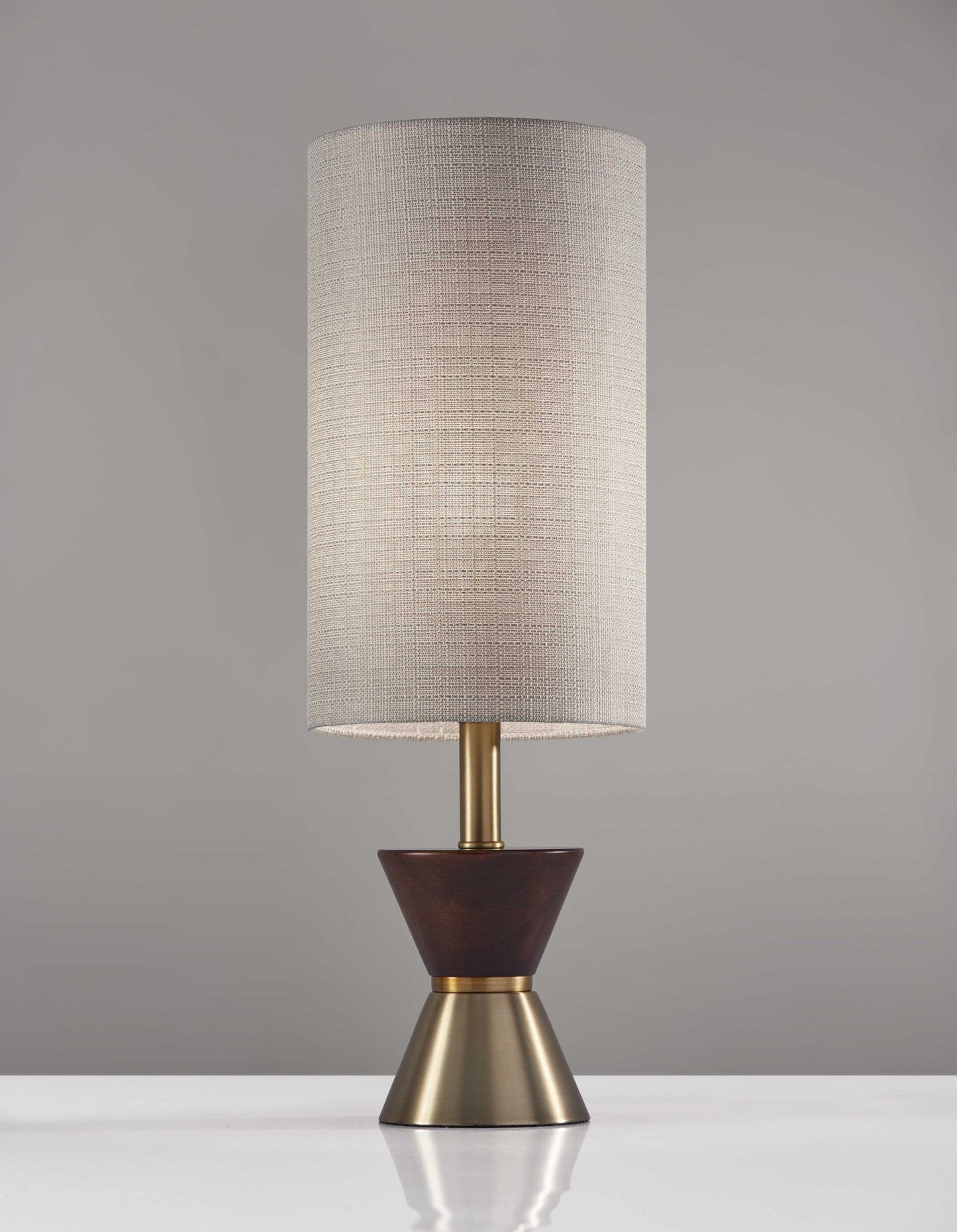 Brass Wood Metal Diabolo Table Lamp