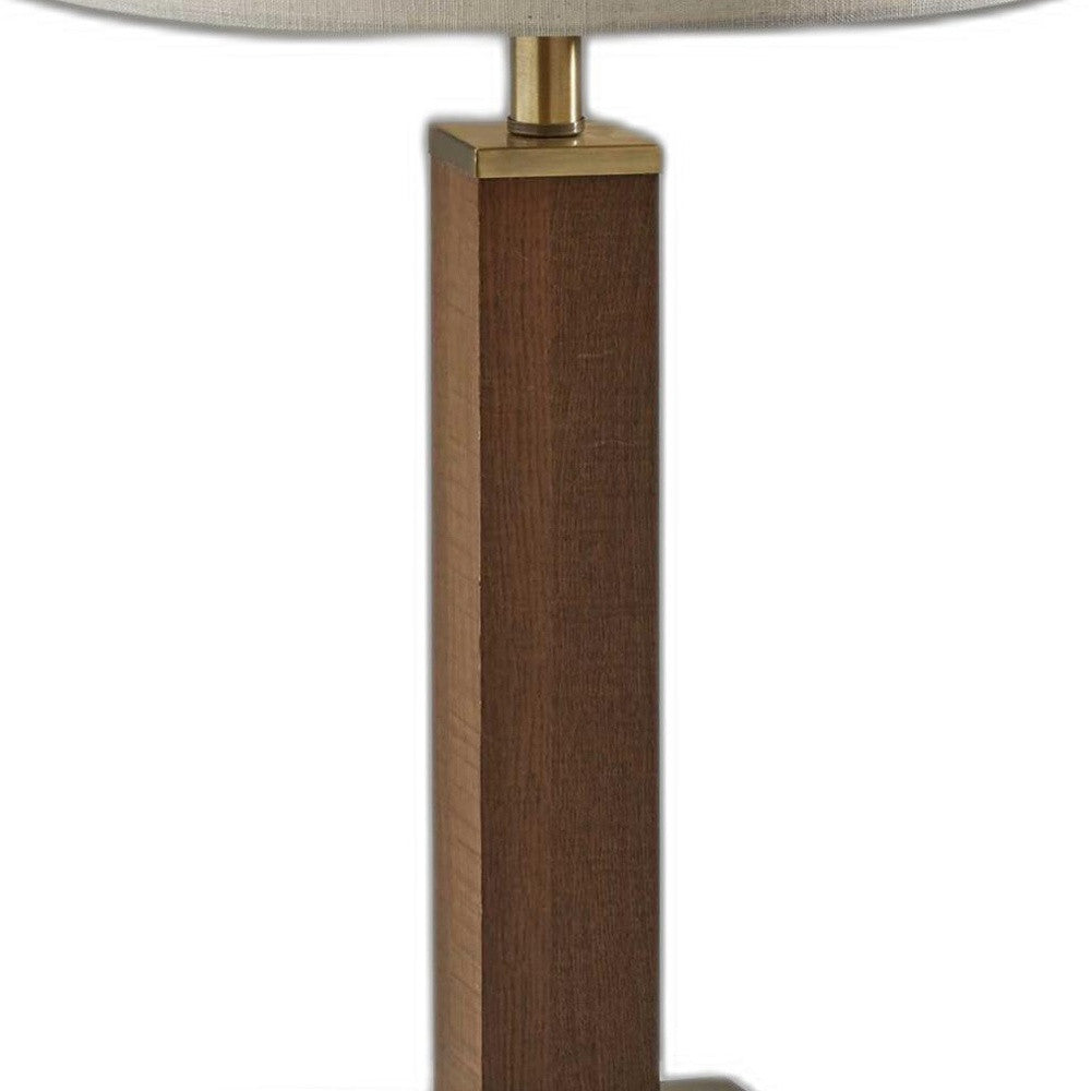 Black Wood Monument Table Lamp