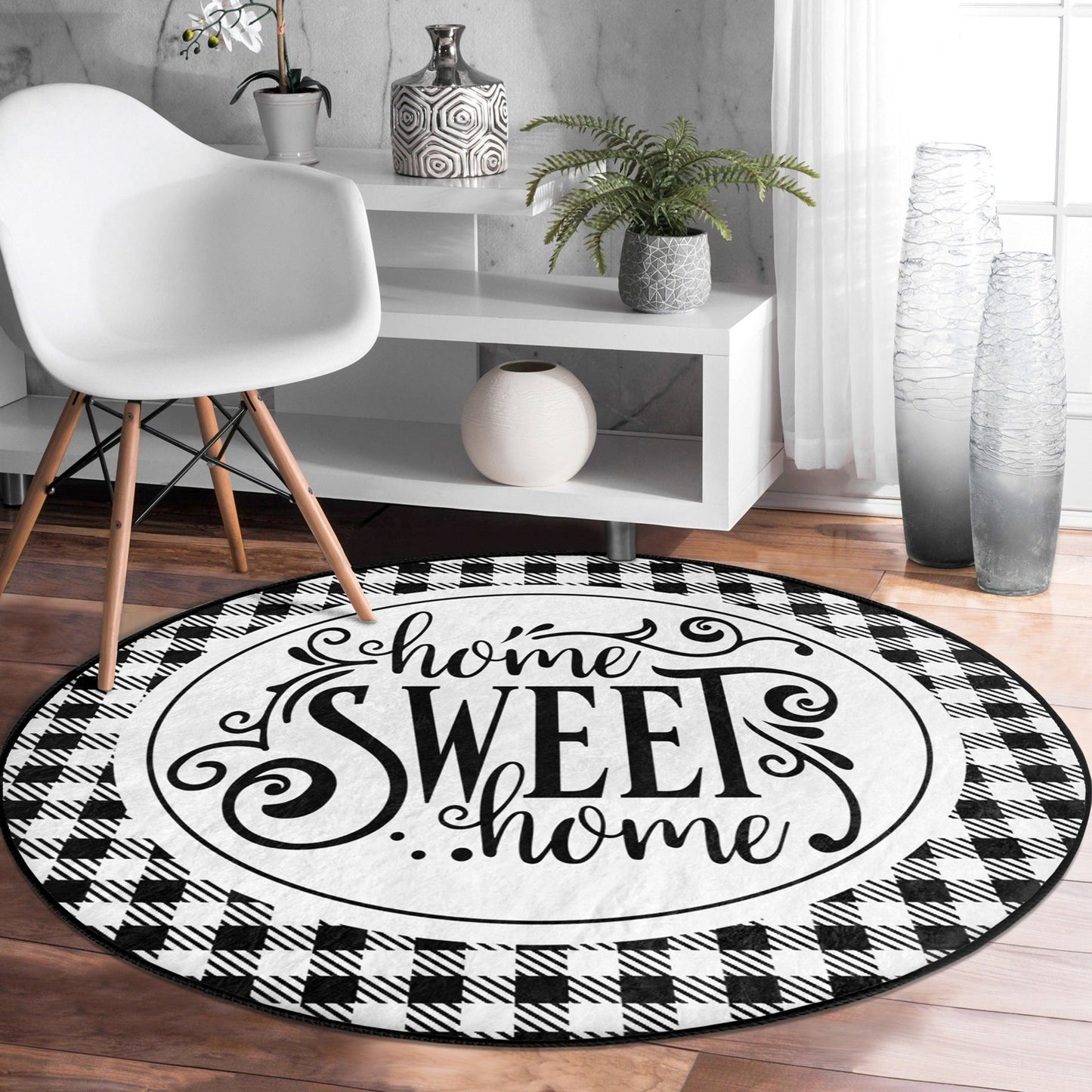 Home Sweet Home Round Rug, Home Decor Area Rug, Home Sweet Home