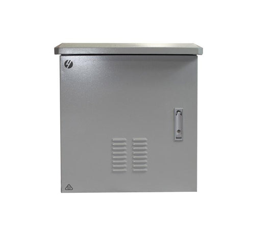 12RU 600mm Wide x 600mm Deep Grey Outdoor Wall Mount Ventilated