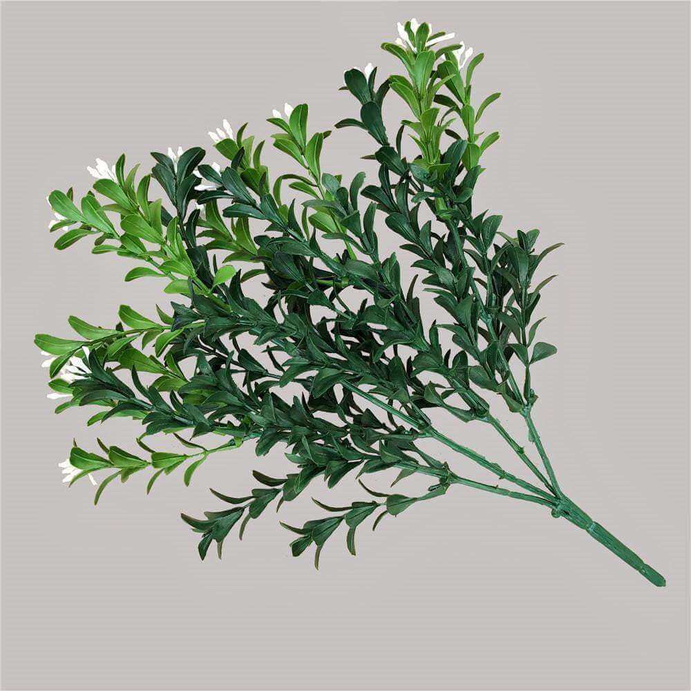 (5 Pack) Artificial Stem Flowering Boxwood Fake Plant 30cm