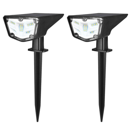 2 Pcs Solar Landscape Spotlights IP67 Waterproof Solar Powered Lights