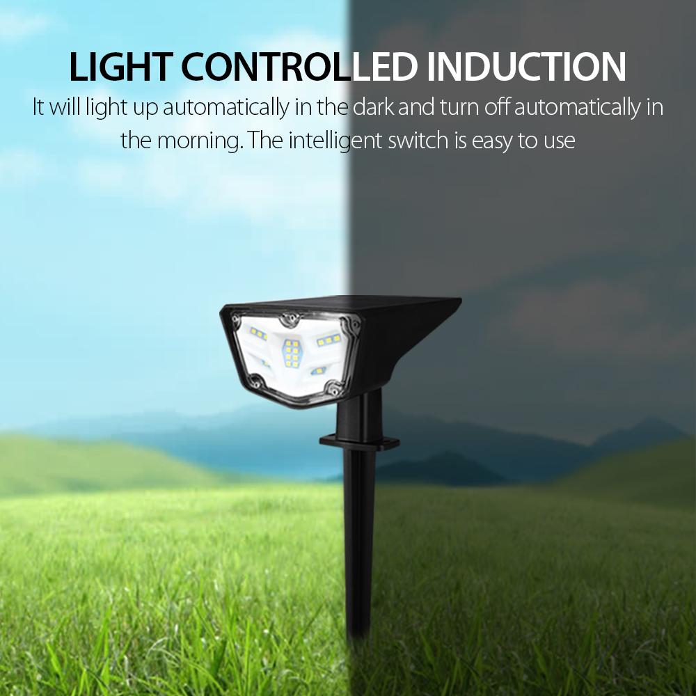 2 Pcs Solar Landscape Spotlights IP67 Waterproof Solar Powered Lights