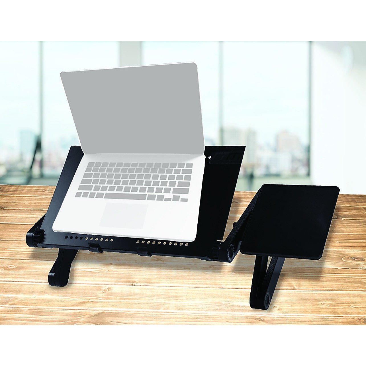 Aluminium Alloy Folding Laptop Computer Stand Desk Table Tray On Bed