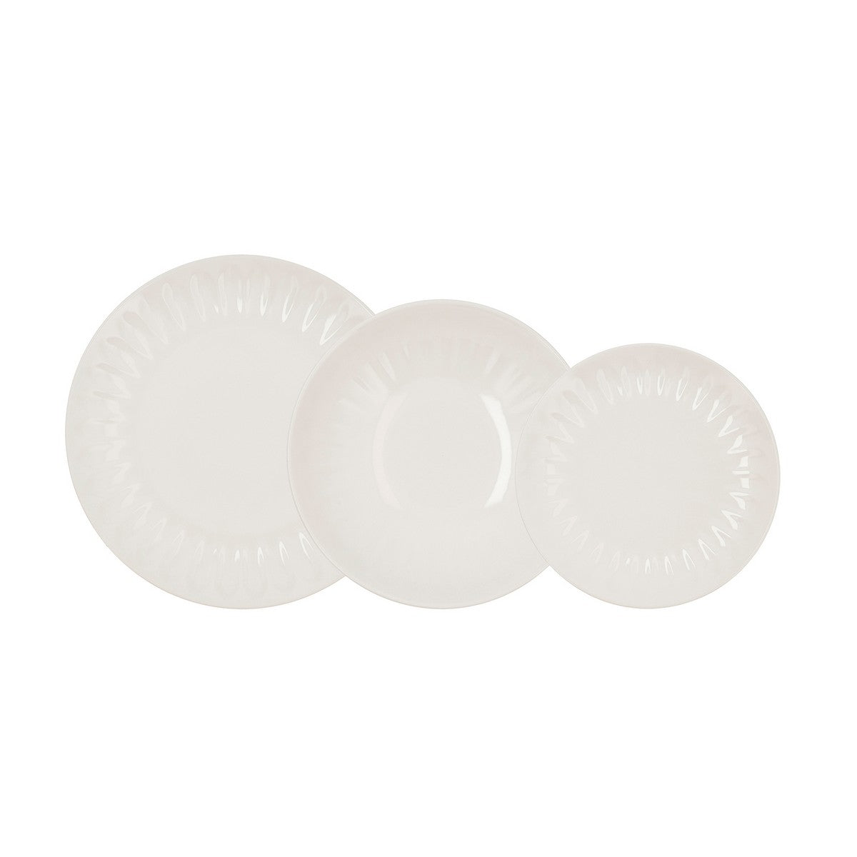 Tableware Bidasoa Romantic Ivory Ceramic White 18 Pieces