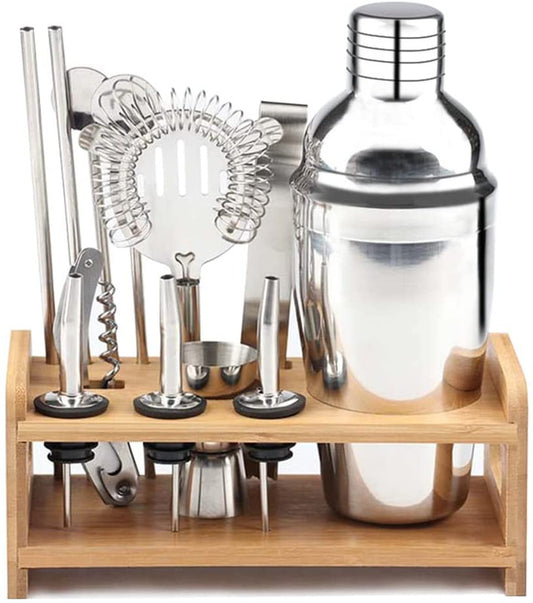 VIKUS Steel Shaker Cocktail Bar Set Kit with 13 Pieces Bar Utensils