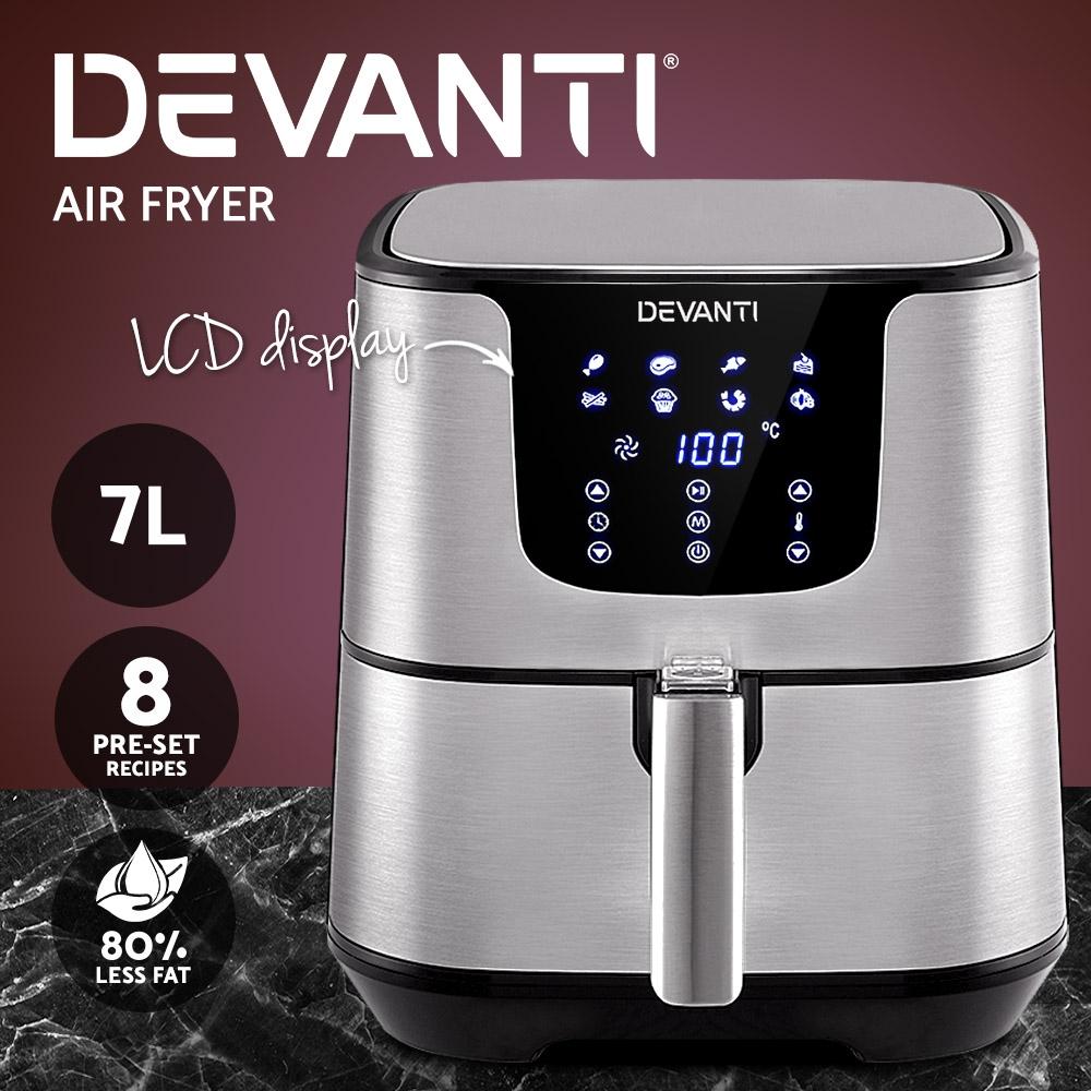 Devanti Air Fryer 7L LCD Fryers Oil Free Oven Airfryer Kitchen Healthy