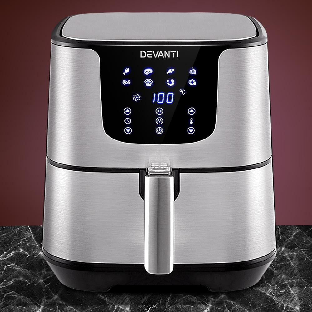 Devanti Air Fryer 7L LCD Fryers Oil Free Oven Airfryer Kitchen Healthy