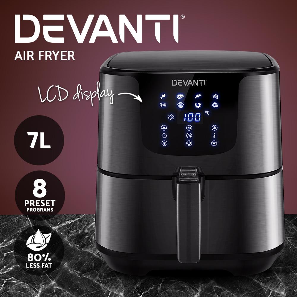 Devanti Air Fryer 7L LCD Fryers Oven Airfryer Kitchen Healthy Cooker