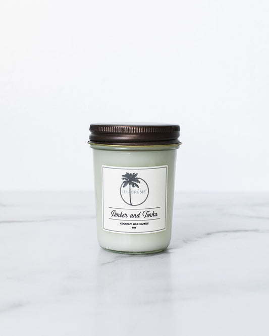 Amber + Tonka Scent Coconut Wax Candle