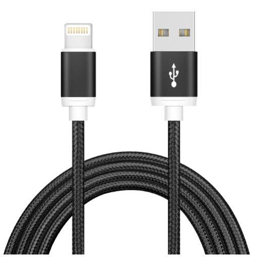 ASTROTEK 1m USB Lightning Data Sync Charger Black Cable for iPhone 7S