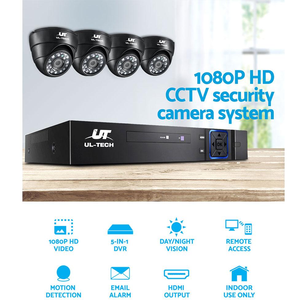 UL-tech CCTV Camera Security System Home 8CH DVR 1080P 4 Dome cameras