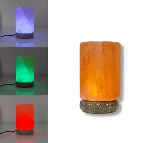 USB Colour Changing Salt Himalayan Lamp - Carved Shape Pink Rock LED