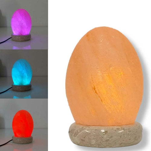 USB Colour Changing Salt Himalayan Lamp - Carved Shape Pink Rock LED