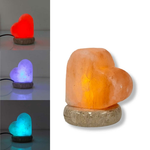 USB Colour Changing Salt Himalayan Lamp - Carved Shape Pink Rock LED