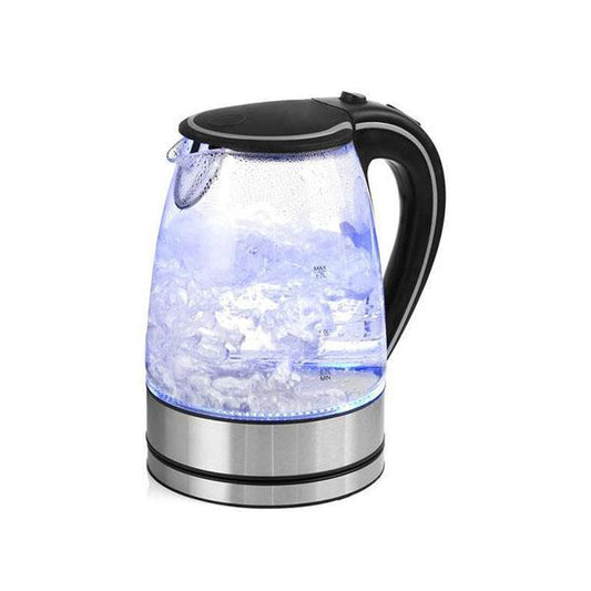 Glass Kettle Electric Led Light Kitchen Water Jug Stainless Steel