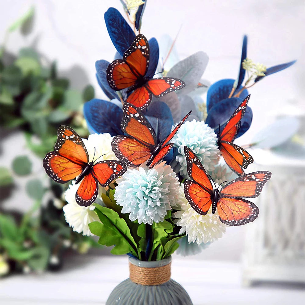 10pcs Wall Stickers Butterfly Set Decoration Sticker Fake Butterflies Crafts Artificial Butterfly Home Bedroom Decor 3D Magnet