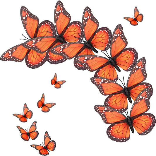 10pcs Wall Stickers Butterfly Set Decoration Sticker Fake Butterflies Crafts Artificial Butterfly Home Bedroom Decor 3D Magnet