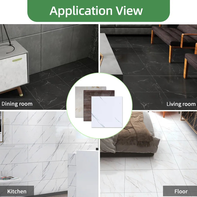 Kaguyahime 10Pcs Waterproof PVC Marble Floor Sticker 3D Wallpaper 30*30cm Home Decoration DIY Self-adhesive Bathroom Decals