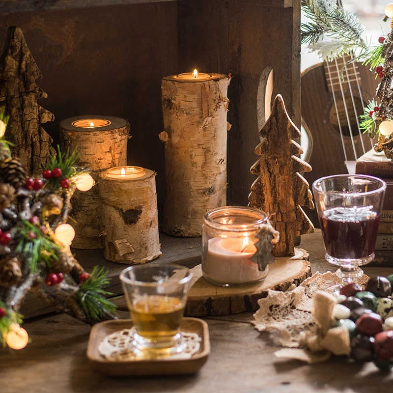 Birch Wood Candle Holder Tea Light Holder in Various Sizes