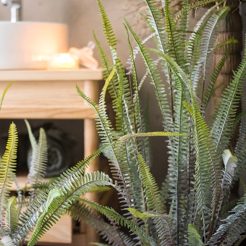 Artificial Faux Plant Polypodium Fern In Pot