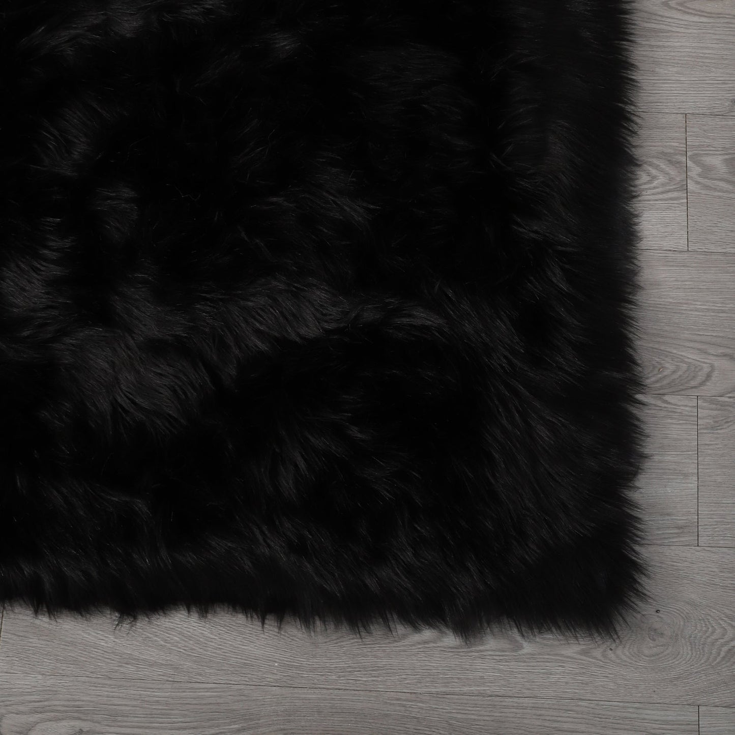 Cozy Ultra Soft Fluffy Faux Fur Black Area Rug