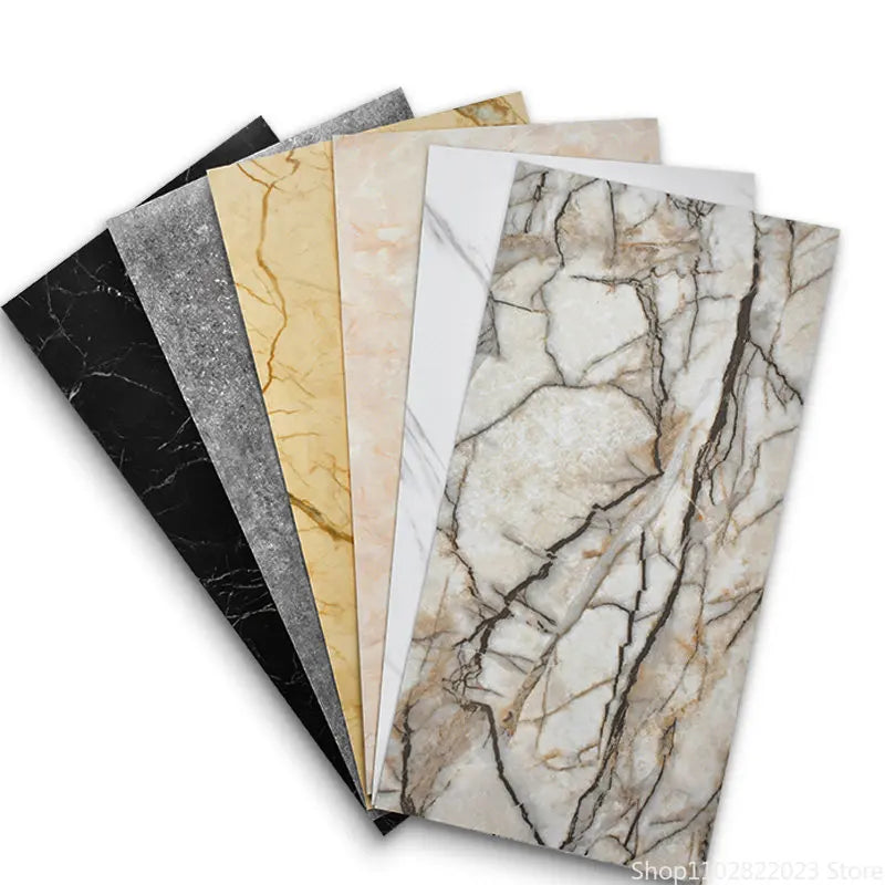 30x60cm Marble Grain 3D Wall Sticker Floor Sticker PVC Self-Adhesive Waterproof Decorative Stickers for Home DIY House