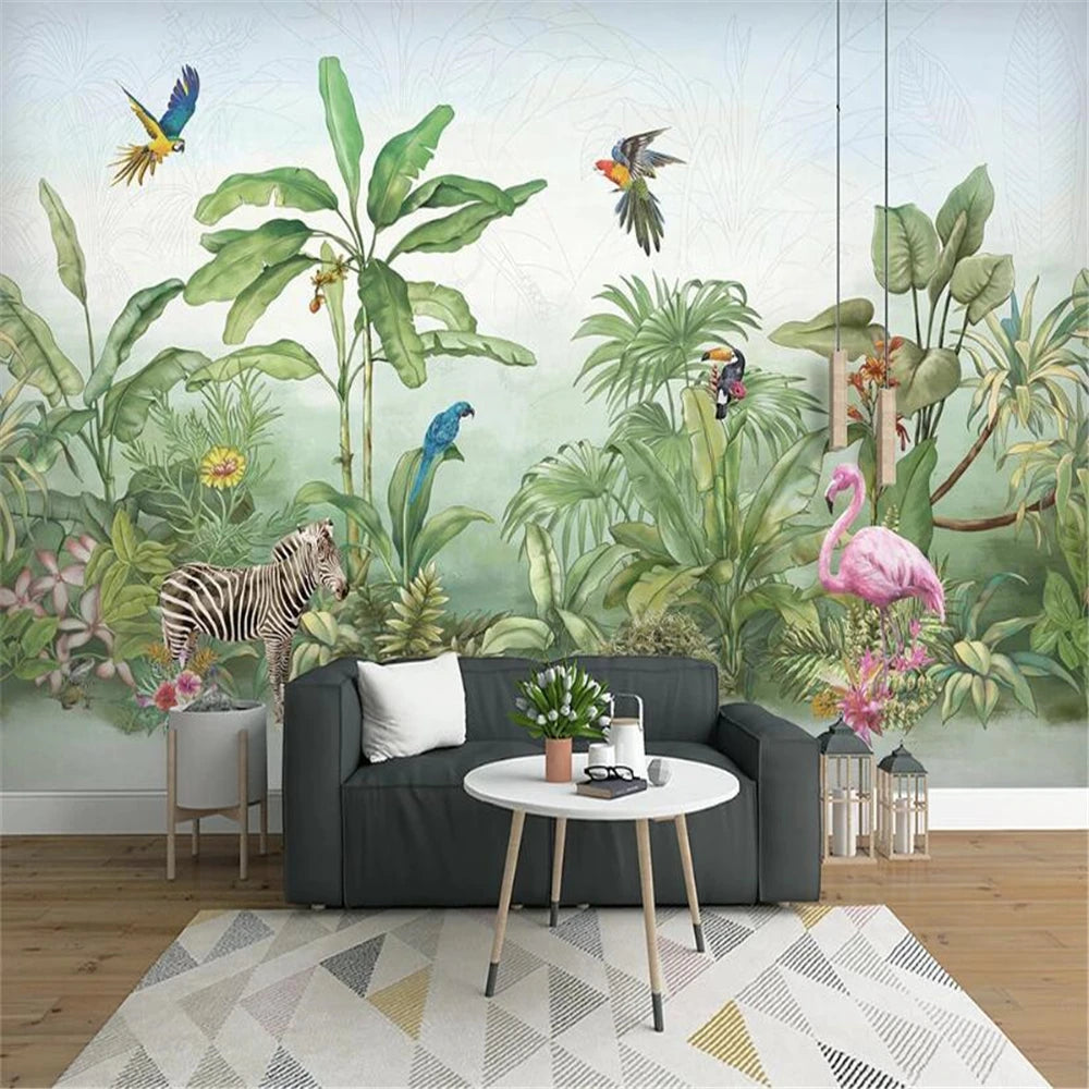 Custom European Plant plantain tree Wall stickers panel photo mural wallpaper for walls 3 d art wall paper murals TV background