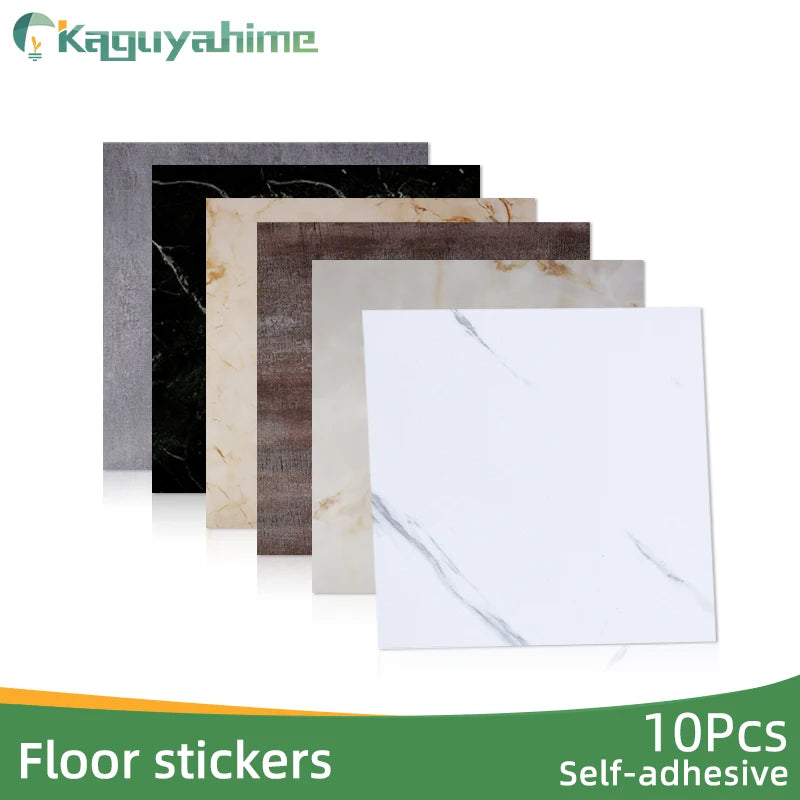 Kaguyahime 10Pcs Waterproof PVC Marble Floor Sticker 3D Wallpaper 30*30cm Home Decoration DIY Self-adhesive Bathroom Decals