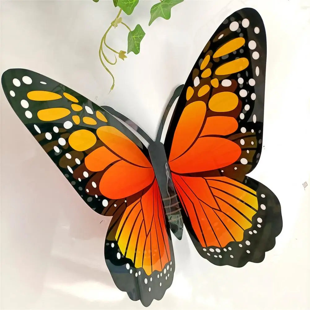 1PC Large 3D Butterfly Wall Sticker PVC Attractive Delicate Colorful Big Butterflies Window Murals Home Kids Bedroom Ornament