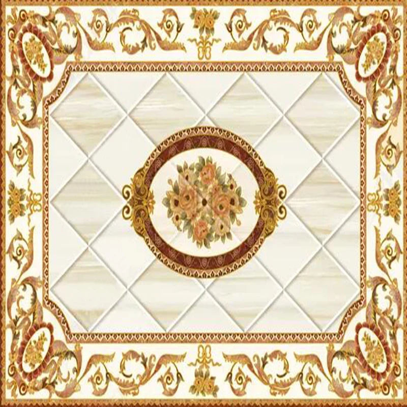 3D Tiles Floor Wallpaper European Style Marble Pattern Mural PVC Self-Adhesive Waterproof Home Decor Wallpaper Luxury 3D Sticker