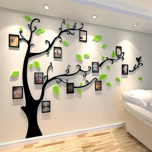 3D Acrylic Stereo Wall Sticker Branches Leaves Wall Sticker Living Room Photo Tree Wall Sticker Interior Decoration Wallpaper