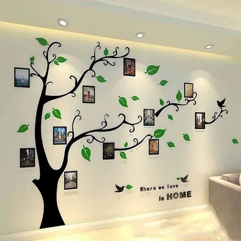 3D Acrylic Stereo Wall Sticker Branches Leaves Wall Sticker Living Room Photo Tree Wall Sticker Interior Decoration Wallpaper