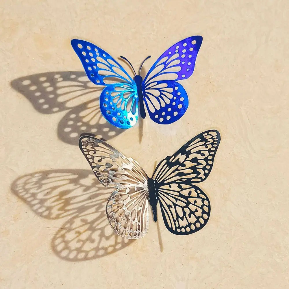 12pcs 3D Hollow Butterfly Wall Sticker Bedroom DIY Wall Decor Home Party Wedding Decoration Wall Decal