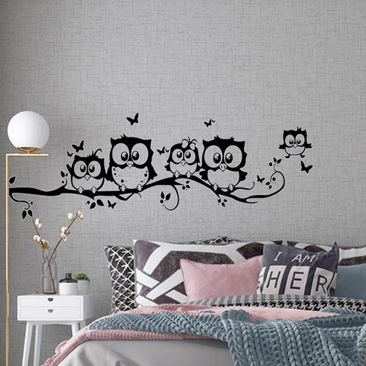 wall sticker tree animals Bedroom Owl Butterfly Wall Stickers home decor living room butterfly for kids rooms vinilos paredes