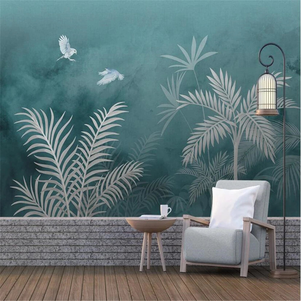 Custom European Plant plantain tree Wall stickers panel photo mural wallpaper for walls 3 d art wall paper murals TV background