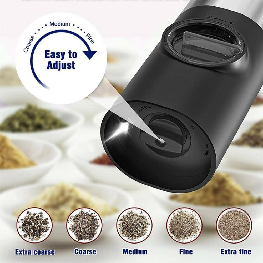 Electric Salt Grinder 2 Bottles Set