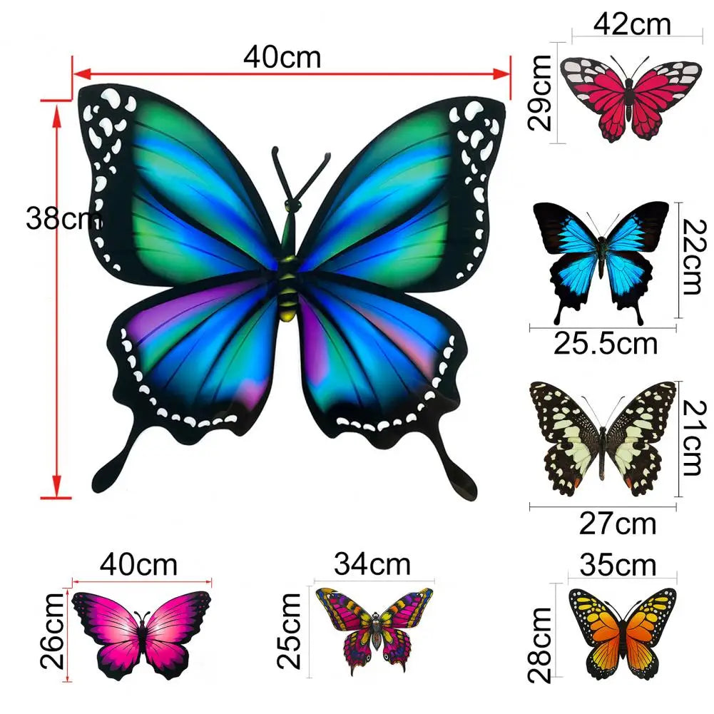 1PC Large 3D Butterfly Wall Sticker PVC Attractive Delicate Colorful Big Butterflies Window Murals Home Kids Bedroom Ornament