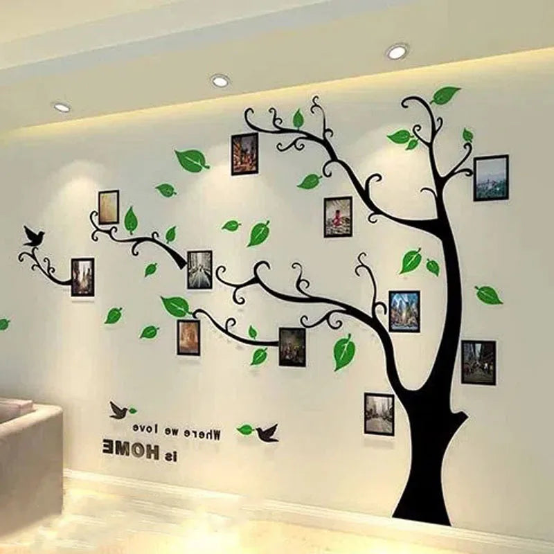 3D Acrylic Stereo Wall Sticker Branches Leaves Wall Sticker Living Room Photo Tree Wall Sticker Interior Decoration Wallpaper