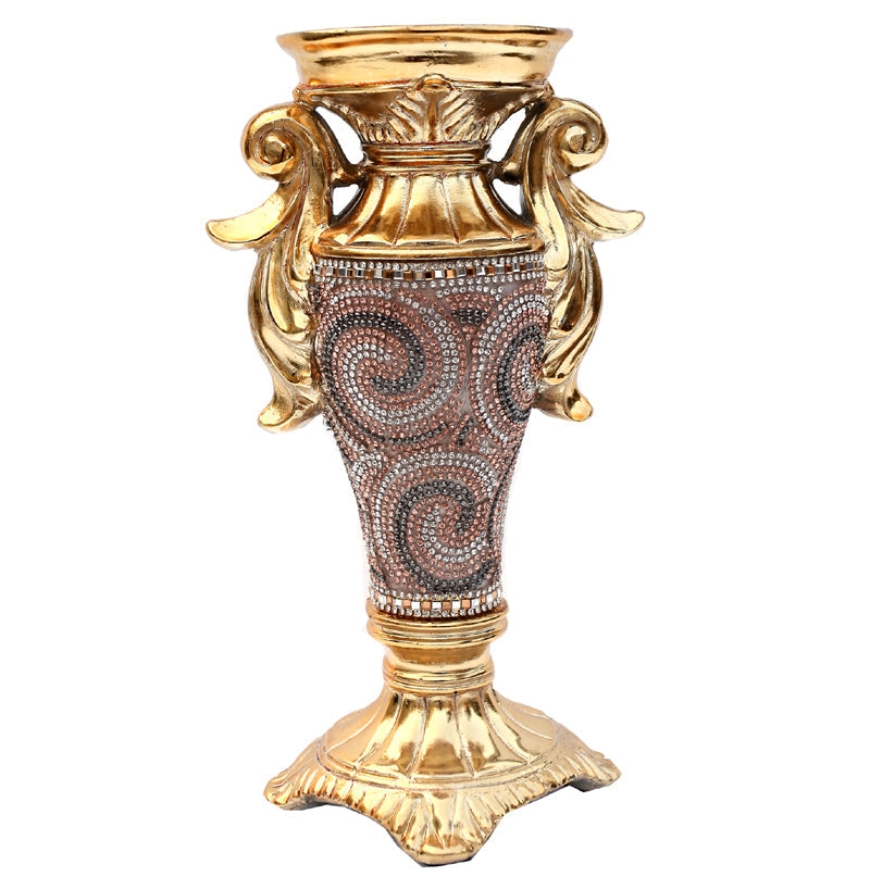 Ambrose Gold Plated Crystal Embellished Ceramic Vase (5.5 In. x 4 In.