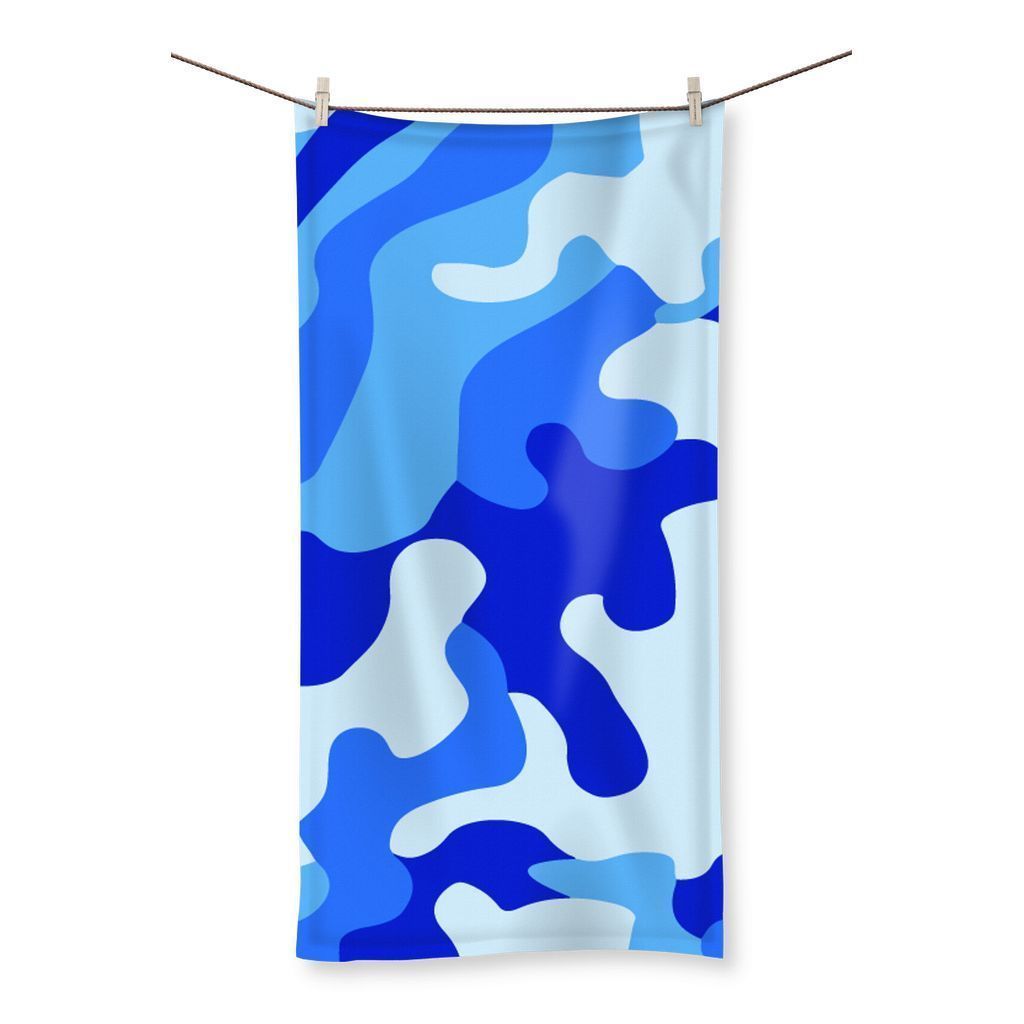 Blue Camo 1 Beach Towel