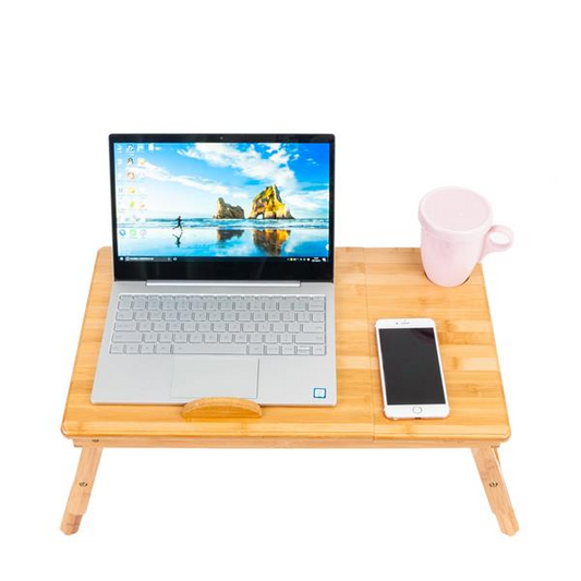 Adjustable Laptop Desk Bamboo Dormitory Bed Lap Table