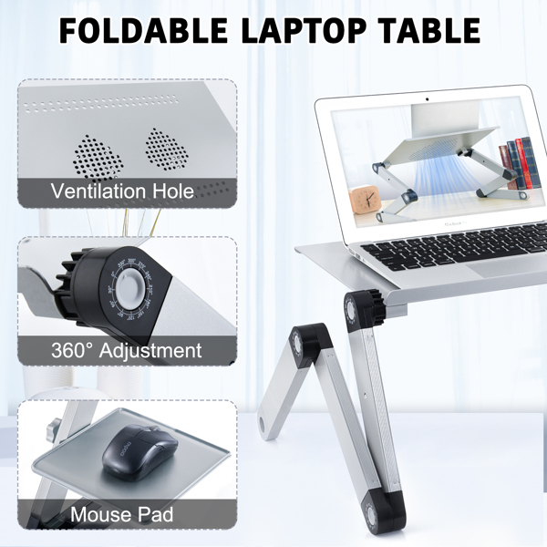 Adjustable Laptop Stand Laptop Desk with 2 CPU Cooling USB Fans