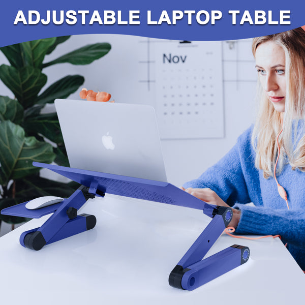 Adjustable Height Laptop Desk Laptop Stand Blue