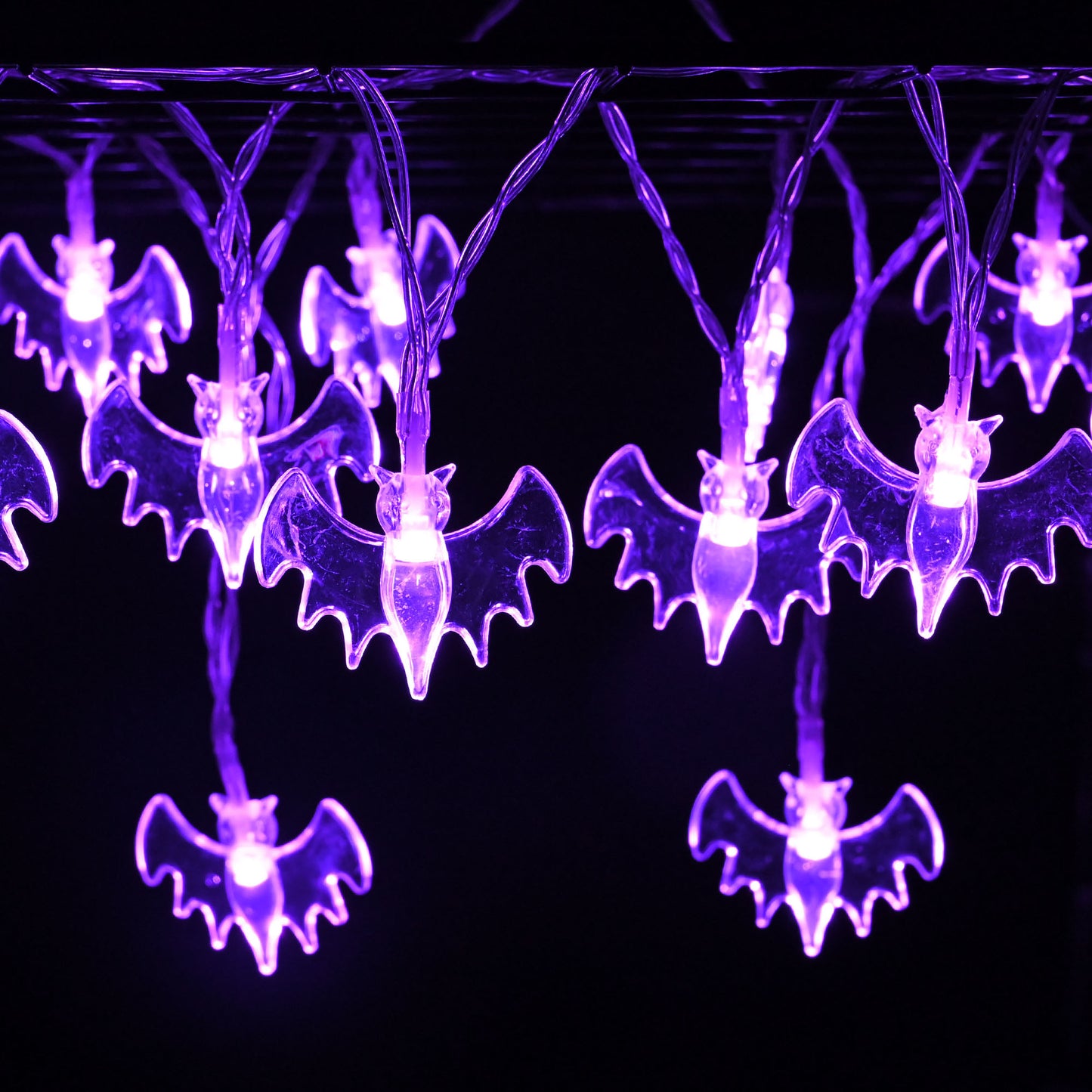 LED Purple bats Halloween String Lights